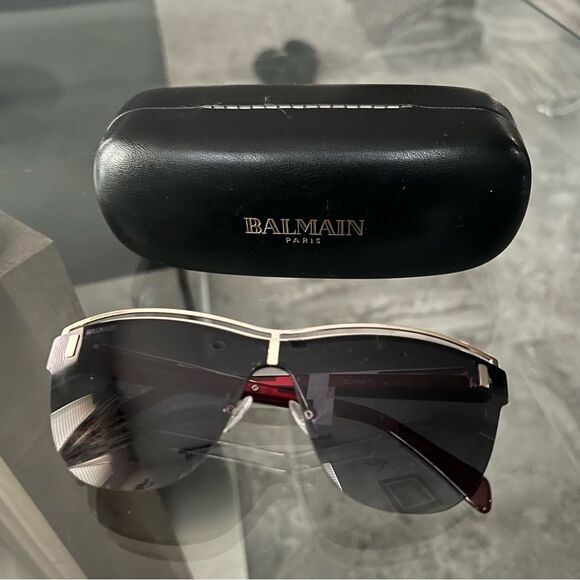 BALMAIN Sunglasses with Red Frames 70MM + Case, NWT main image 10